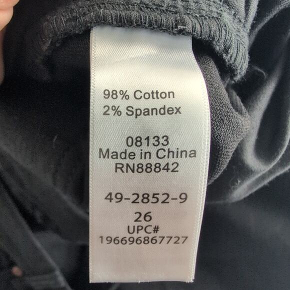 Ellos Hight Waist Straight Leg Black Jeans Women's Size 26 Minimalist Tonal - Picture 3 of 8